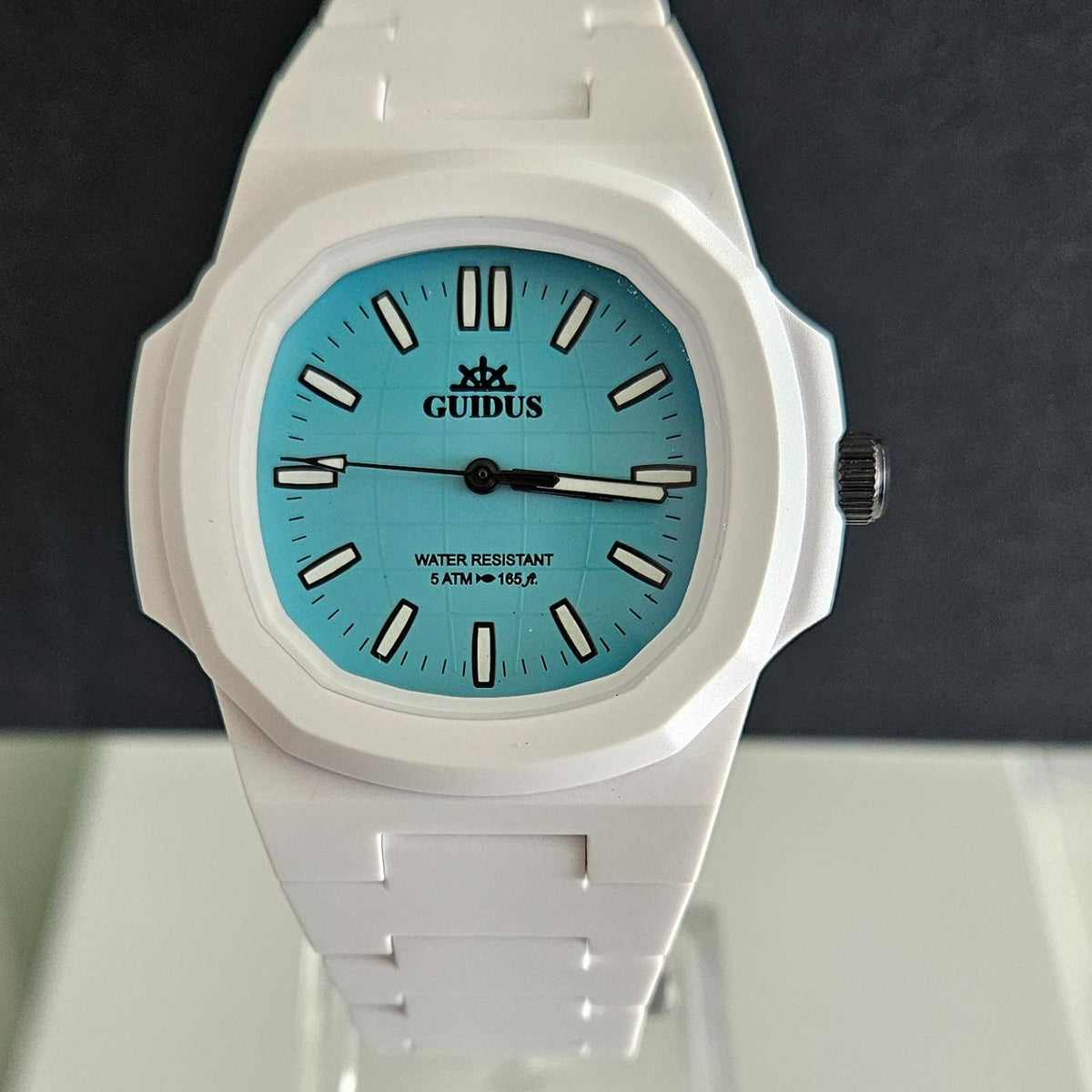 OROLOGIO GUIDUS BIANCO FONDO AZZURRO LIST 189